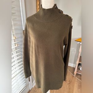 Anthropologie Margarita Olive green tunic sweater size small VGUC